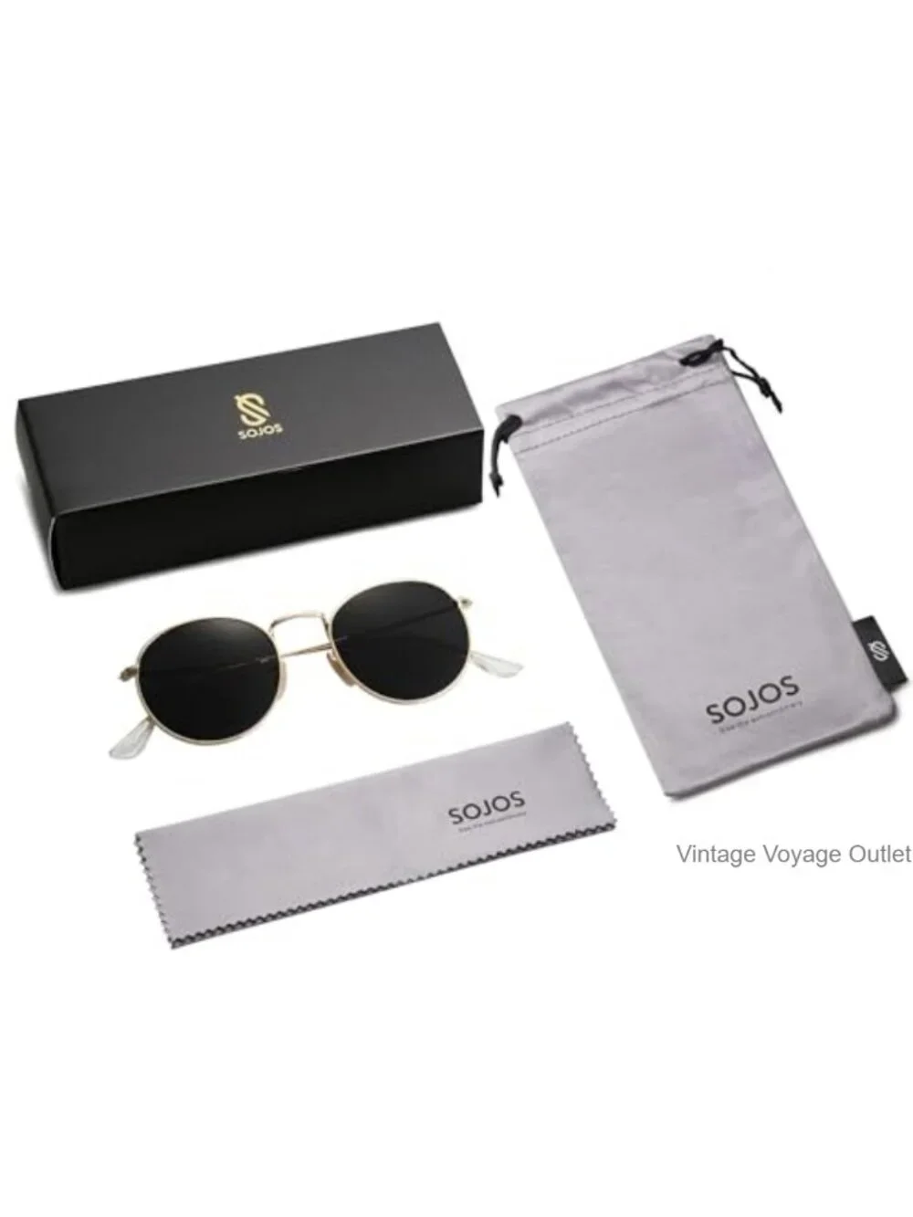 Small Round Polarized Sunglasses Stainless Steel Frame Classic Vintage Shades